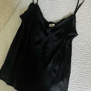 Aritzia Silk Black Tank